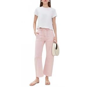 NEW LE JEAN utility soft barrel jeans in dusty pink